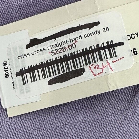 NWT $228 Agolde Lilac Criss Cross Straight Jean In Hard Candy Size 26 Raw Hems - Picture 11 of 11